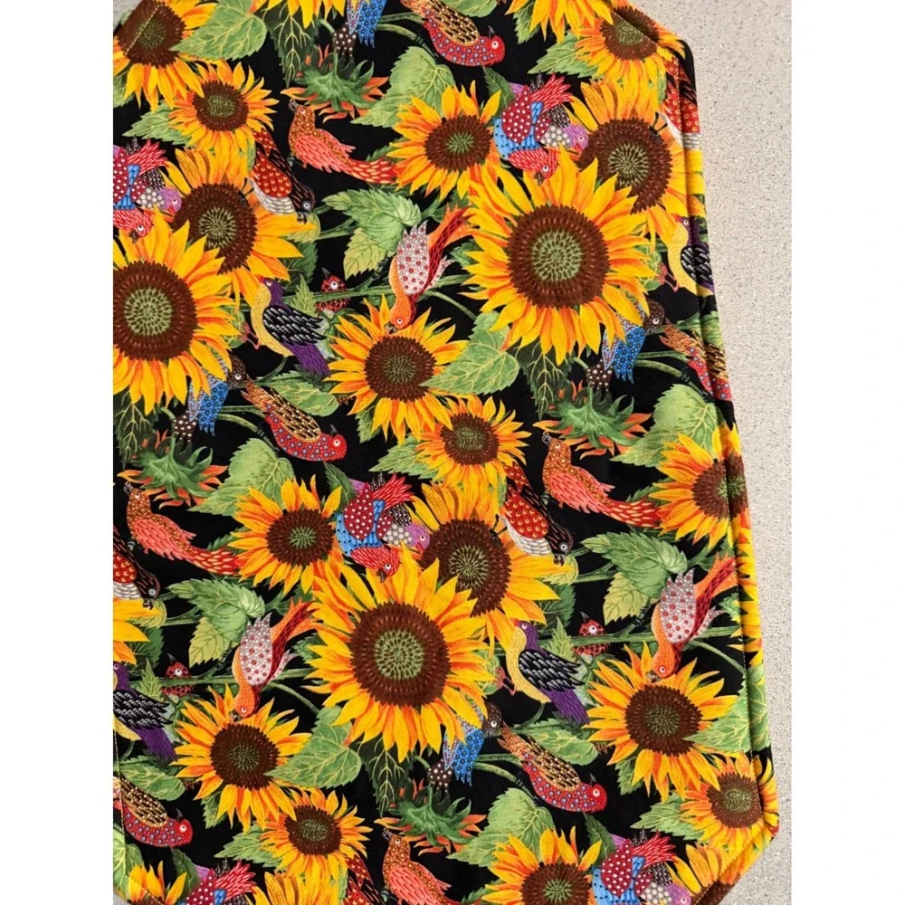 Sunflower Bird Table Runner‎ 4 Placemats Set Multicolor Excellent Quilted handm